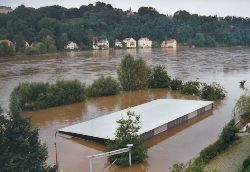Bootshaus überflutet